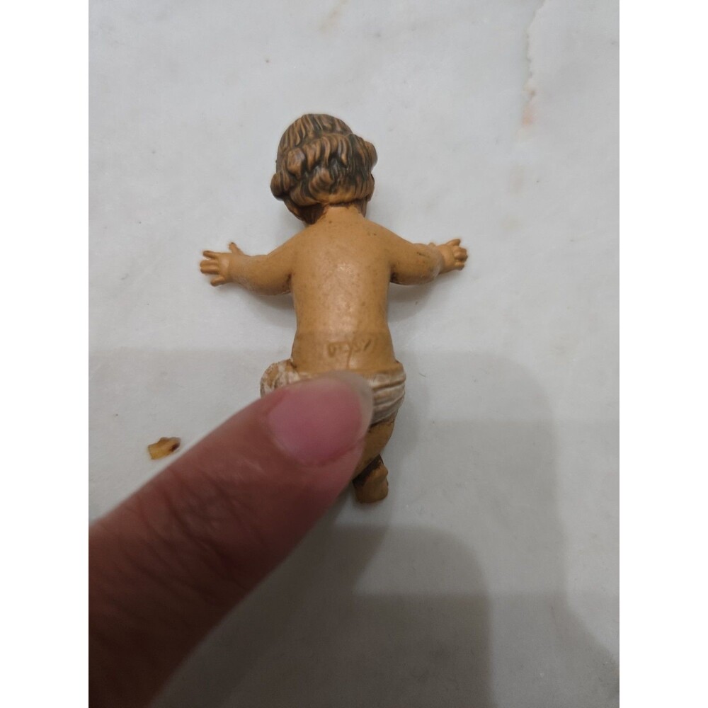 Vintage Fontanini Italy Removable Baby Jesus & Crib Manger Set Nativity Figurine - Picture 4 of 6